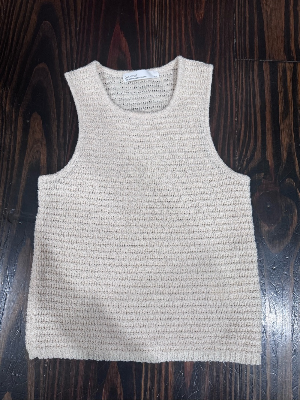 OAK + FORT Cream Knit Tank Top